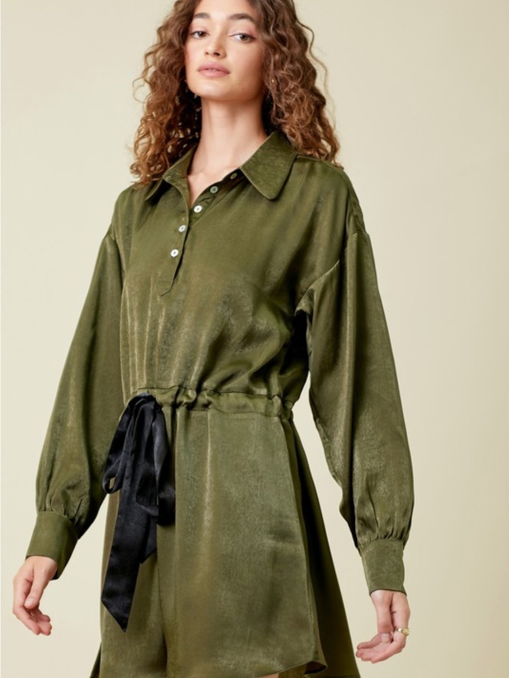 Tie Waist Dolman Sleeve Tunic - Picture 4 of 9